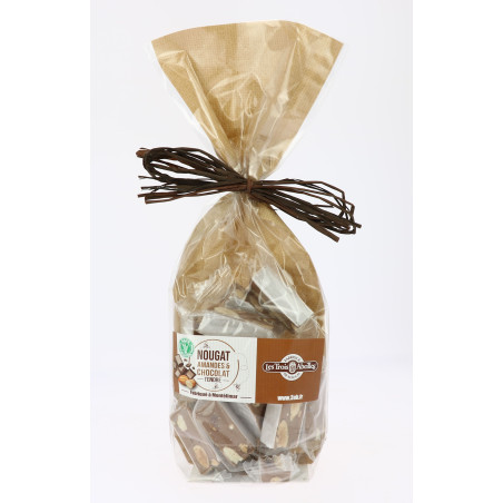 Sachet de nougat tendre 25% d'amandes et chocolat  150 g